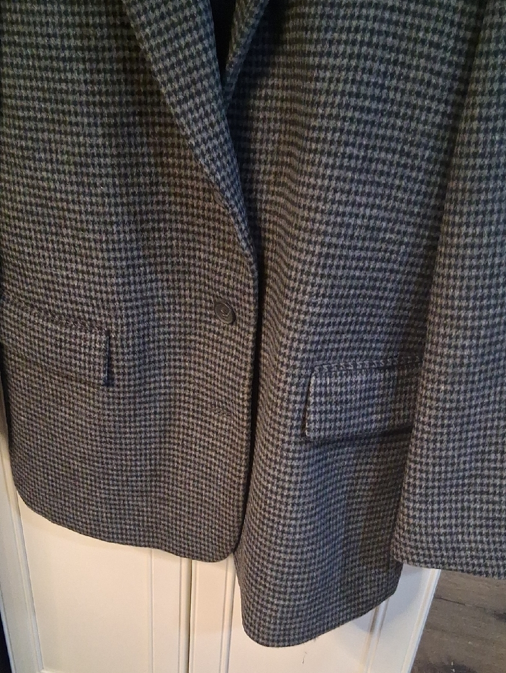 GAP Oversized Charcoal Houndstooth Long Blazer NWT Small - Picture 5 of 8